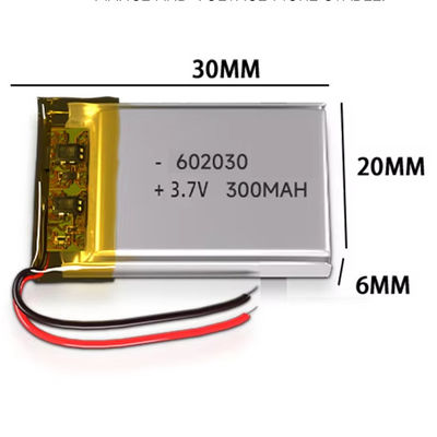 Bom preço Potente bateria Li-Polymer 3.7V 602030 300mAh para dispositivos de iluminação e brinquedos elétricos on-line