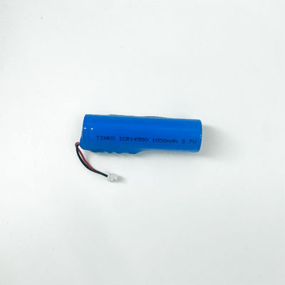 Bom preço 14500 bateria recarregável de iões de lítio 1000mah com fio e conector 3.7V on-line